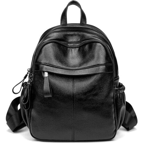 Womens waterproof genuine leather backpack fashion bag Preppy Style schoolbag school bag pack book bag travel for female C1277