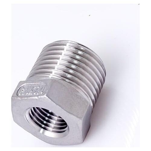 1/2" BSP Male x 1/4" BSP Female Reducer Bushing Thread 201 Stainless Steel Threaded Pipe Fitting Connector For Water Oil Air