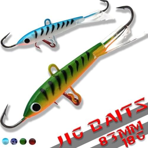 1PCS Winter Ice Fishing Lure Jigging Lead Fish Bait 18g 83mm Fishing Hook Ice Balancer Jigs ice jigging Winter Fishing Baits