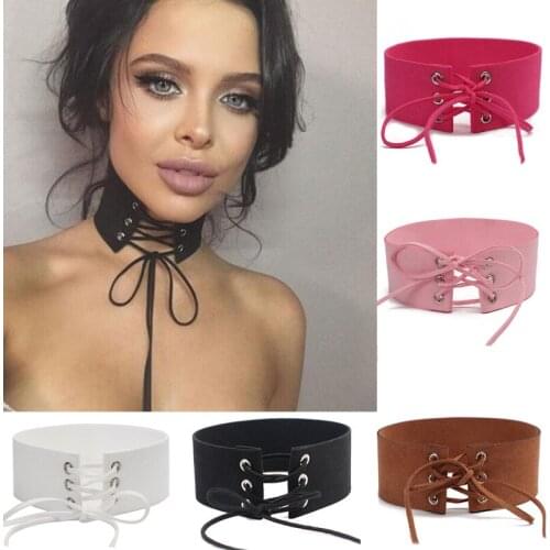 2017 new 10pcs set Women Fashion Chocker Necklace Velvet Suede Choker Necklace For Women Gothic Black Wide Leather Rope Necklace