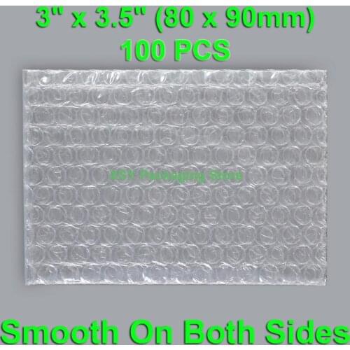 100 PCS 3" x 3.5" (80 x 90mm) Bubble Bags Plastic Packing Envelopes Electronic Cases Packaging Pouches Small Size Clear