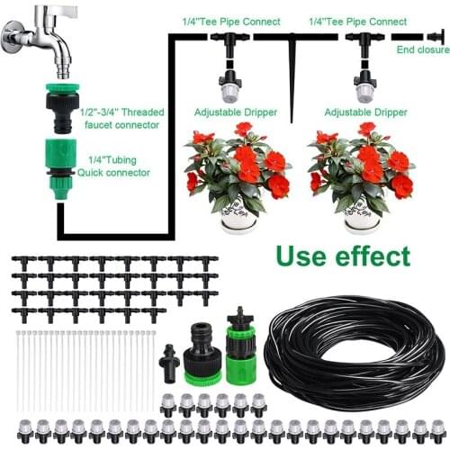 25M Drip Irrigation System With 30Pcs Dripper Plant Self-Watering Equipment Micro Sprinkler Automatic Watering For Patio Garden