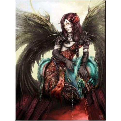 5D DIY Diamond Painting Full Square Round Drill Dragon Angel Painting Rhinestone beadwork diamond embroidery A2317