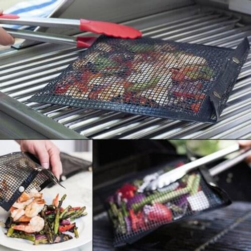 Non-Stick Mesh Grilling Bag Barbecue Bake Bag BBQ Grill Mat Reusable Easy to Clean Outdoor BBQ Picnic Tool Kitchen Tools