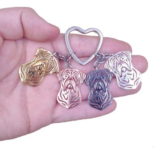 2021 Cute Neapolitan Mastiff Dog Animal Cute Gold Silver Plated Keychain For Bag Car Women Men Girls Boys Love Jewelry K194