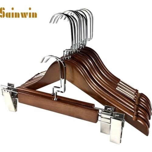 Sainwin 10pcs/lot Adult and baby clothes rack wood hangers for clothes hotel home wooden hanger