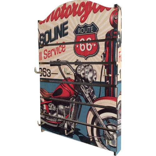 Wooden Key Holder Wall Mount 6 Hanger Hook Creative Home Decoration Gift Organization Motorcycle