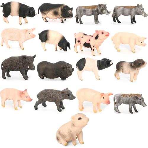 Kid Toys Simulated Pig Animals Model Farm Animal Cute Pig Wild Boar Family Figurines Action Figure Educational Toys Home Decor