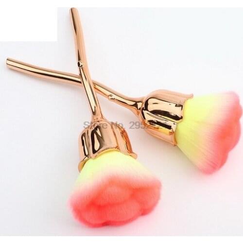 By dhl 200pcs Nail Art Dust Brush For Manicure Rose head brush Blush Powder brushes Fashion Gel Nail Accessories hot