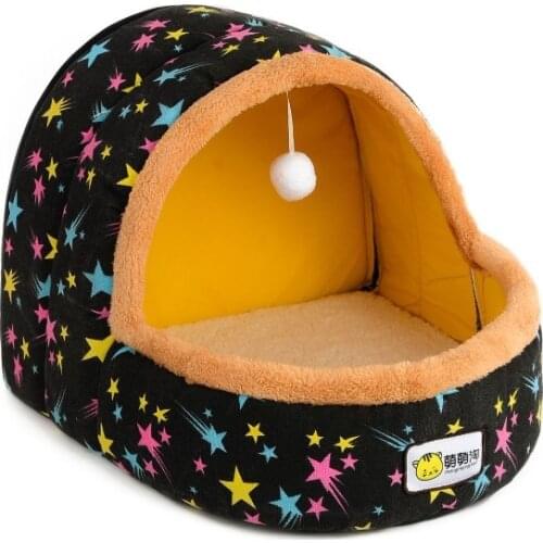 Lovely Pet Cat Cave House Cat Kitten Bed Cama Para Cachorro Soft Dog House Dogs Puppy Sleeping Cushion Winter Sofa Nest S,M,L