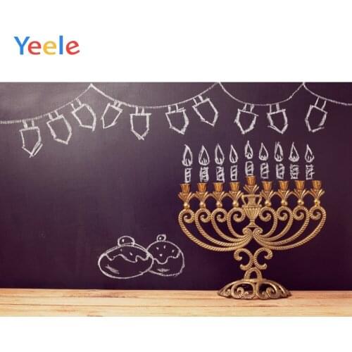 Jewish New Year Rosh Hashanah Happy Hanukkah Backdrop Candle Lampstand Vinyl Photography Backdrops Photographic Background Props