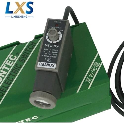 Taiwan Kontec Photoelectric Sensor KS-C2W 10-30V DC White Light Electronic Photoelectric Eye For Gravure Printing Machine