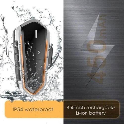 QTBE6 Motorcycle Helmet Headsets Intercom Wireless Bluetooth Interphone Handsfree Waterproof Headset FM Radio Headphone