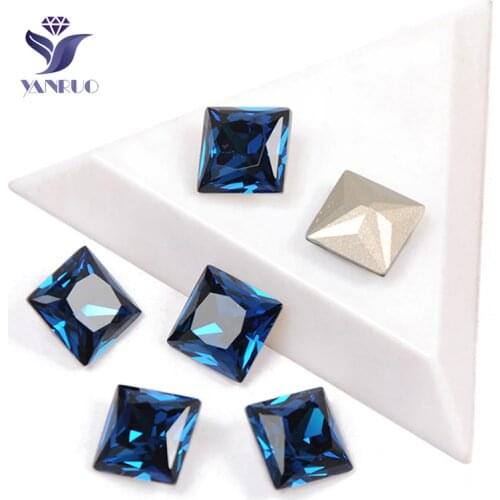 YANRUO 4447 Princess Square Montana Rhinestone Sew On Square Claws Crystal Stones For Needlework Diamond Craft Decor Clothes