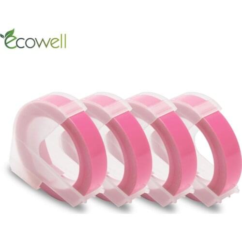 Ecowell 3D Embossing PVC Label Tapes DIY Compatible for Dymo S0717900, S0717910, S0717930,S0720020,1540,1880 Manual Label Makers