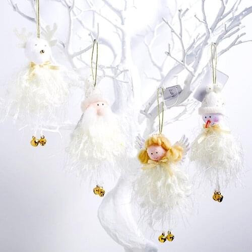 Cute little jingle bell Santa snowman elk Dolls for Christmas Tree decoration Hanging Ornament Gift Home Christmas Decoration