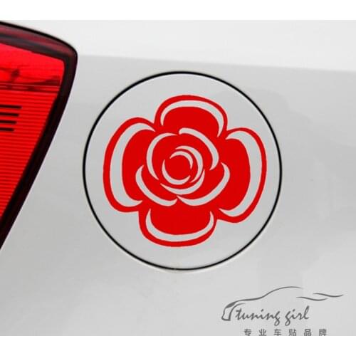 Car Stickers Flowers Rose Beautiful Lovely Creative Decals Waterproff Auto Tuning Styling 5 PCS For Fuel Cap Doors D15