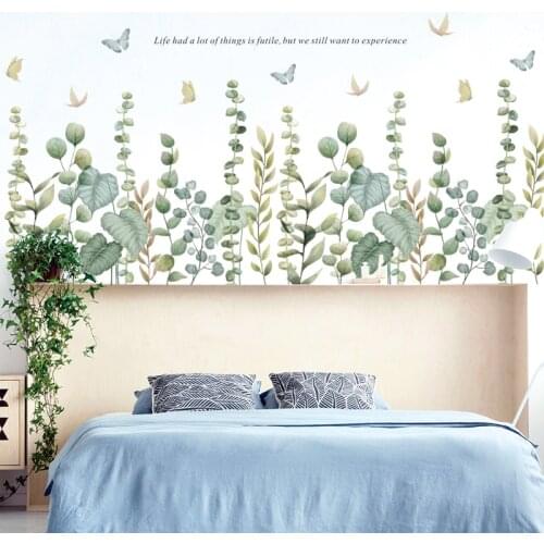 Zerolife 62x56cm1Pc Rattan Green Tree Leaves Wall Stickers DIY Wall Decals for Kids Room Baby Bedroom Nursery House Decorations