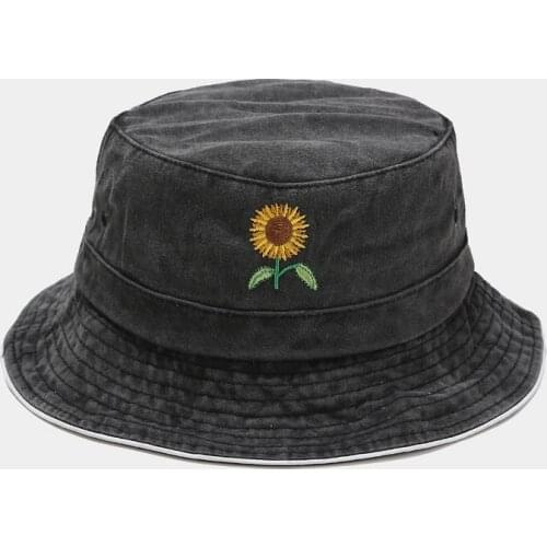 Bucket Hat Panama Women Summer Sun Beach Sunflower Washed Big Brim Autumn Spring Cap Climbing Holiday Outdoor Accessory