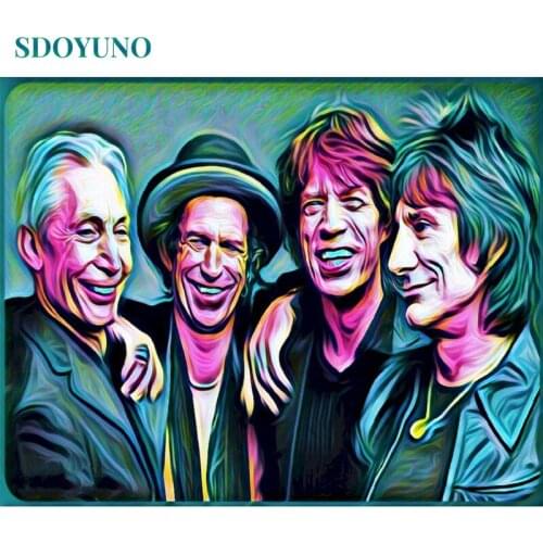 SDOYUNO DIY Oil Painting By Numbers Kits 60x75cm Colourful Figure Coloring By Numbers On Canvas Frame Digital Painting Home Deco