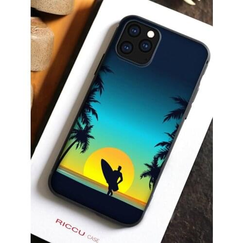Diamond Surfboard Art Wave Surfing Phone Case for iPhone 12 11 Pro mini 8 7 6 6S Plus X SE 2020 XR 12 pro XS MAX Silicone Case
