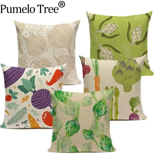 Nordic Vegetable Cushion Cover Carrot Throw Pillow Covers Plant Decorative Outdoor Pillow Covers 45-45cm Pillow Case Sierkussens