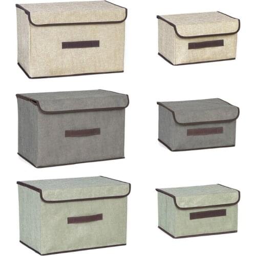 Foldable Storage Boxes with Lids Non-woven Organizer Containers Baskets for Toys Shelves Clothes Papers and Books etc