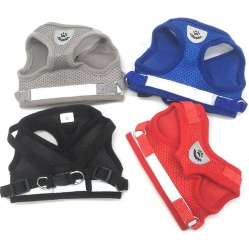 Dog Harness with Leash Summer Pet Adjustable Reflective Vest Walking Lead for Puppy Polyester Mesh Harness for Small Medium Dog