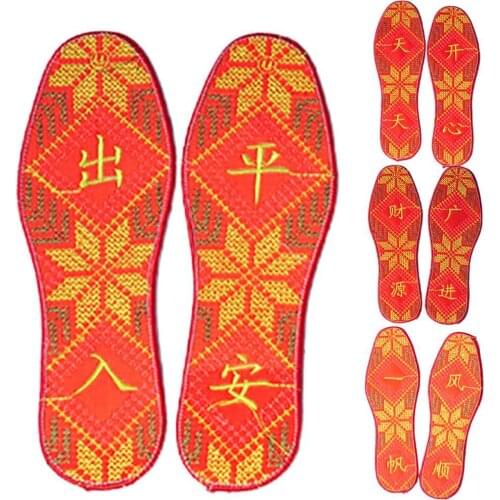 Spring day embroidered Insoles Health Light Weight Shoes Pad Absorb-Sweat Breathable Mesh Cloth Sports Insert Men Women