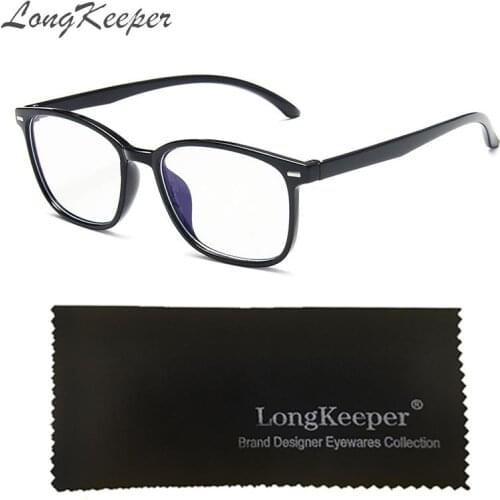 LongKeeper Ultra-light Glasses Frame Mens Square Eyeglasses Black Red Clear Lens Eye Glasses For Women Optical Frame
