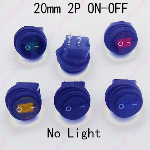 1PC 10A/125V 6A/250V Waterproof 25MM Round Rocker Switch IP65 On-Off Seesaw Push Button Round Switch 2PIN No Light