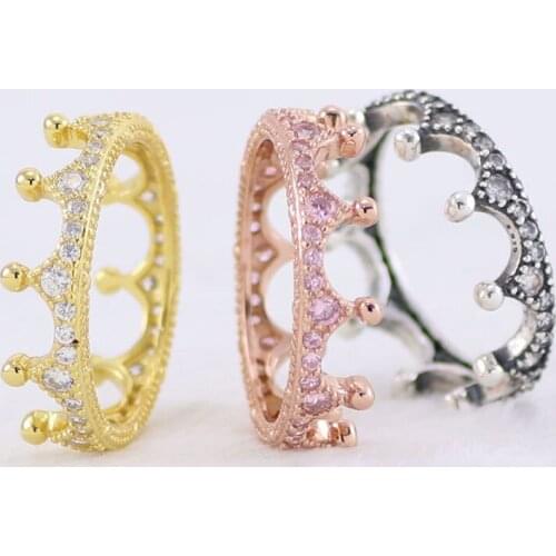 Bewill Hot Sale 925 Silver Zircon Ring Magic Crown Magic Crown Ring Simple Personality Stacked Joint Ring Women Banquet Jewelry