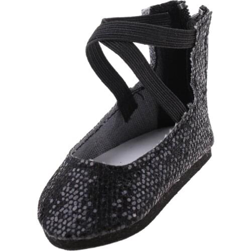 1 Pair Fashion Black Sequins Party Dance Shoes for 18'' AG American Doll Doll