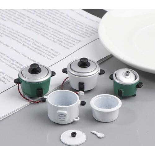 1pc DIY Miniature Rice Cooker Kitchen Decoration Dollhouse Accessory Kids Toys For 1:12 Dollhouse