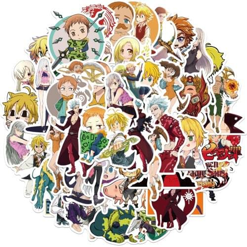 25/50PCS Anime The Seven Deadly Sins Graffiti Stickers For Laptop Notebook Skateboard Computer Luggage Decals Sticker Toy