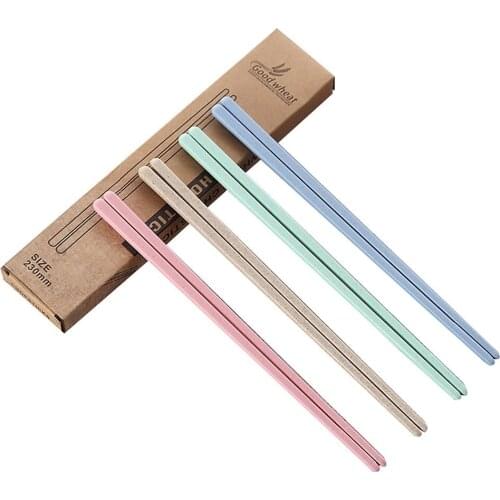 4 Pair/SET Chinese Chopsticks Eco-Friendly Plastic Chopsticks Food Sticks Hashi With Portable Box Travel four Pairs Set
