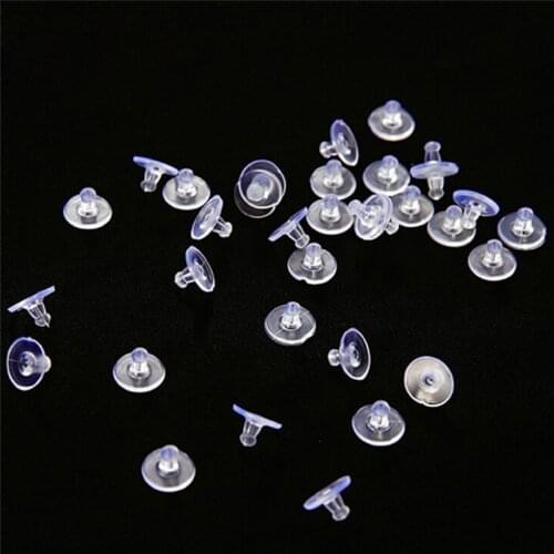 50Pcs/pack Earring Holders Stoppers Soft Nut Silicone Heavy Duty Rubber Earring Backs Sleeves