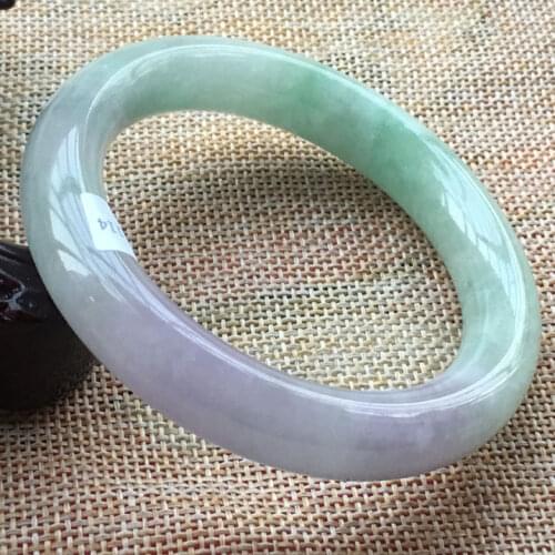 58mm Certified Grade A Natural ice Lavender Jadeite JADE Bracelet Bangle 201114