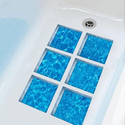 6pcs/set Bathtub Stickers 3D Waterproof Adhesive Non Slip Bath Bathroom Decor Wall Sticker Underwater World Ocean 15x15cm