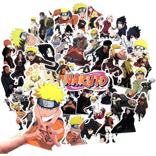 63Pcs Naruto Stickers Haruno Sakura Skateboard Bike Car Luggage Laptop Japan Anime Waterproof Birthday Party Sticker Kids Toys