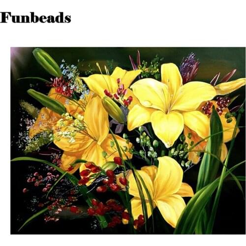 3d DIY Diamond Painting Cross Stitch orchid Diamond embroidery Needlework full pictures crafts yellow flowers FF3937