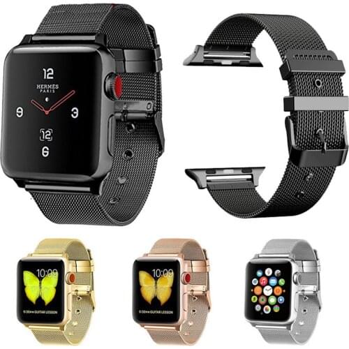 Stainless Steel Bracelet Compatible for Apple Watch 3 Band 38mm 44 mm Milanese Loop for iWatch Series 5 4 2 1 40mm 42mm Bands