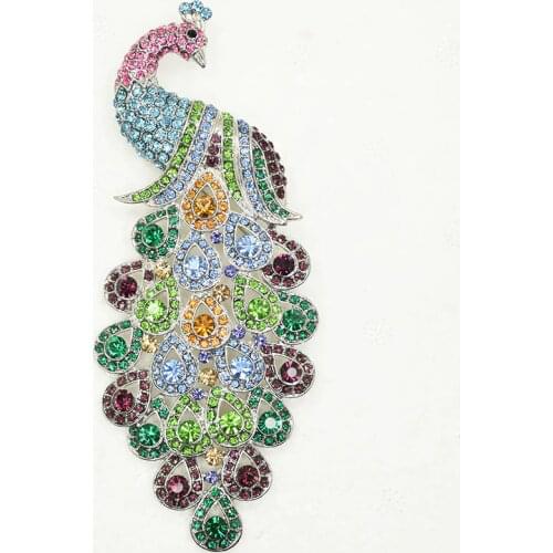 Wedding Party brooch Huge big peacock Pin brooches C762 E