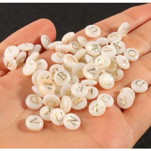 3pcs/lot A-Z English Letter Shell Beads Oblate Shape DIY Alphabet Beads For Earring Necklace Initial Charms Jewelry Accessories