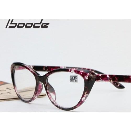 Iboode Retro Floral Cat Eye Reading Glasses Women Men Ultralight Presbyopic Glasses +1.25 1.5 1.75 2.0 2.25 2.5 2.75 3.0 3.5 4.0