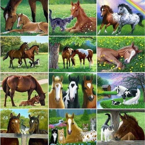 Evershine Diamond Painting Horse Full Square Diamond Embroidery Animals 5D DIY Mosaic Rhinestone Picture Home Decoration