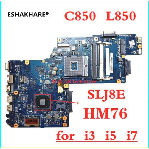 H000038380 H000038370 laptop motherboard for toshiba C850 L850 C855 L855 Mainboard HM76 SLJ8E Support i3 i5 i7 100% test work