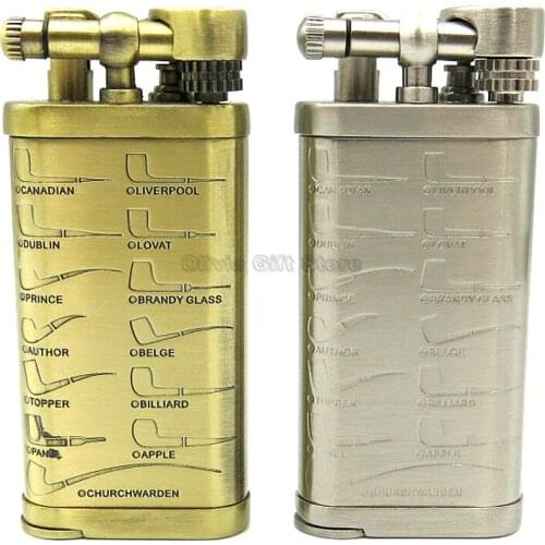 Jifeng Vintage Metal Copper Pipe Gas Retro Cigar Cigarette Lighter Torch Jet Flame Tobacco Rod Isqueiro Cloth Bag Smoking Tool