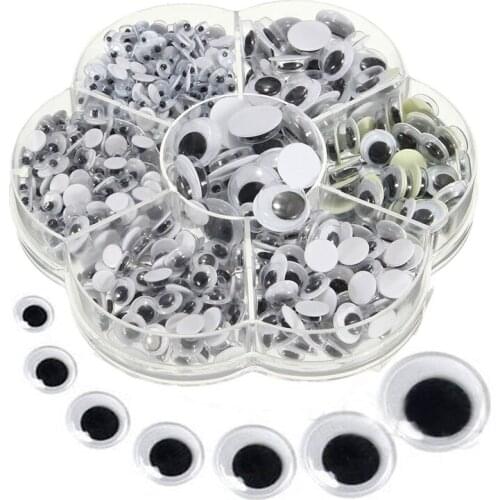 JX-LCLYL 700pcs Round Self-adhesive Wiggly Googly Eyes for Doll Toy Craft DIY Decoration