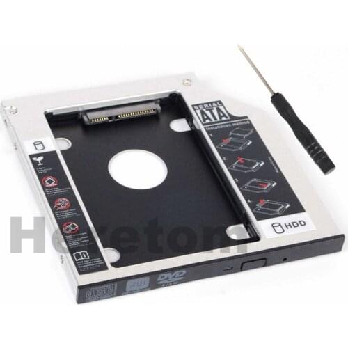 Heretom Universal SATA 2nd HDD SSD Enclosure Hard Drive Caddy Case Tray for 9.5mm Laptop CD/ DVD-ROM Optical Drive Slot